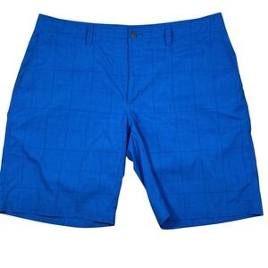 Callaway Performance Golf Shorts Mens‎ 38 Blue Window Pane Check Stretch *read